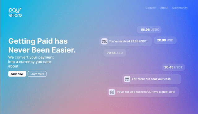 Landing page hero section